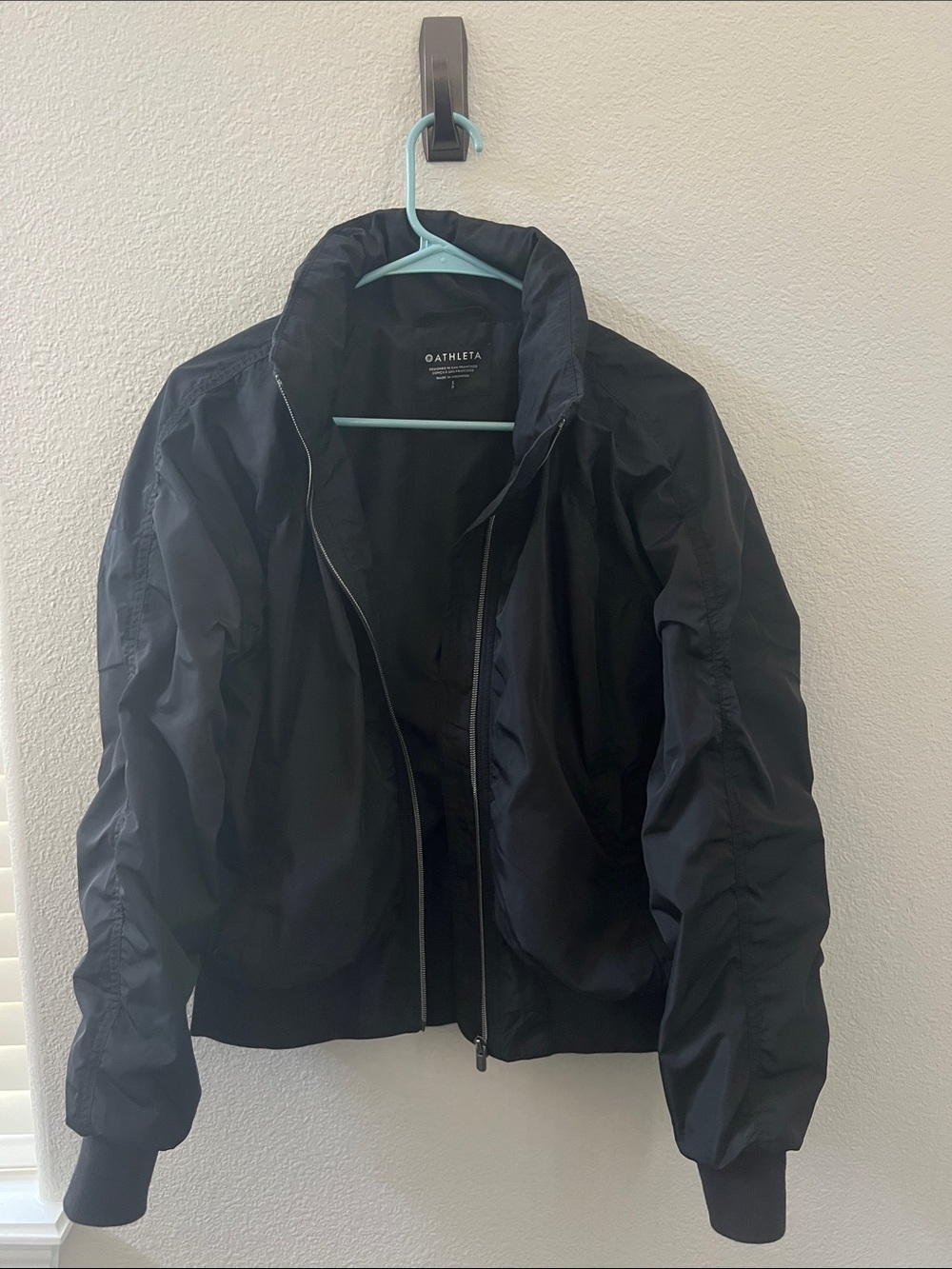 Athleta Black Lightweight Bomber Jacket size Small